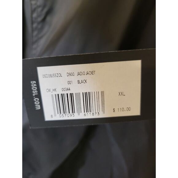 Fifty Five DSL Black Drawstring Waist Outdoor Men's Jadio Coaches Jacket 2XL NWT - Picture 6 of 7